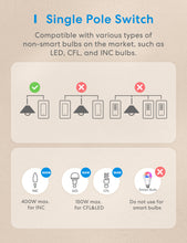 Load image into Gallery viewer, Meross Single Pole Smart Light Switch, MSS510HK