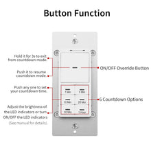 Load image into Gallery viewer, Minoston MT11N 1 Hour Countdown Timer Switch for Bathroom Fans