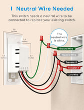 Load image into Gallery viewer, Meross 3 Way Smart Light Switch, MSS550HK