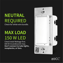 Load image into Gallery viewer, Zooz ZEN76 800 Series Z-Wave Long Range S2 On/Off Wall Switch
