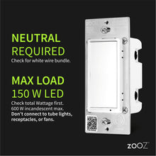 Load image into Gallery viewer, Zooz ZEN76 800 Series Z-Wave Long Range S2 On/Off Wall Switch