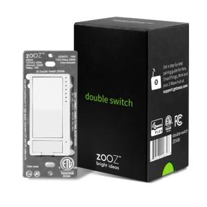 Zooz ZEN30 Z-Wave Plus S2 Double Switch VER. 3.0 (White) For Light & Fan Combo