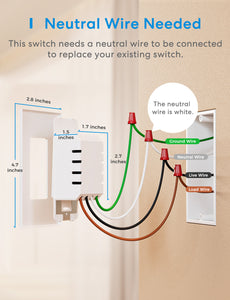 Meross Single Pole Smart Dimmer Switch, MSS560HK
