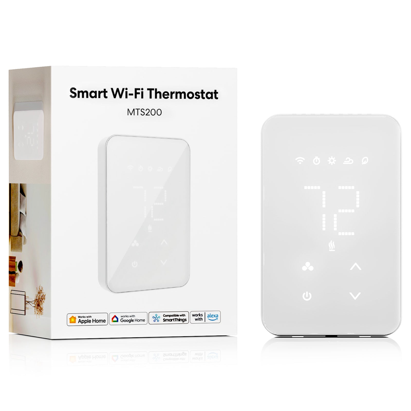 Thermostat Intelligent Pour Chaudière Maison à Chauffage,RF433 WiFi AC Distance Sans Fil 980ft Controle Par App Et Voix Ecran Tactile Numerique Led 98881234 Thermostat Intelligent Pour Chaudière Maison à Chauffage,RF433 WiFi AC Distance Sans Fil 980ft Controle Par App Et Voix Ecran Tactile Numerique Led 98881234