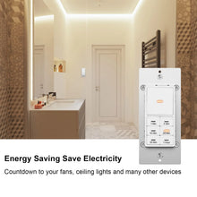 Load image into Gallery viewer, Minoston MT11N 1 Hour Countdown Timer Switch for Bathroom Fans
