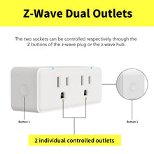 Load image into Gallery viewer, Minoston MP26Z Z-Wave 800 Long Range Series Dual ON OFF Smart Plug
