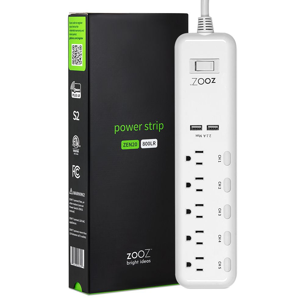 Zooz ZEN20 800 Series Z-Wave Long Range Power Strip 800LR