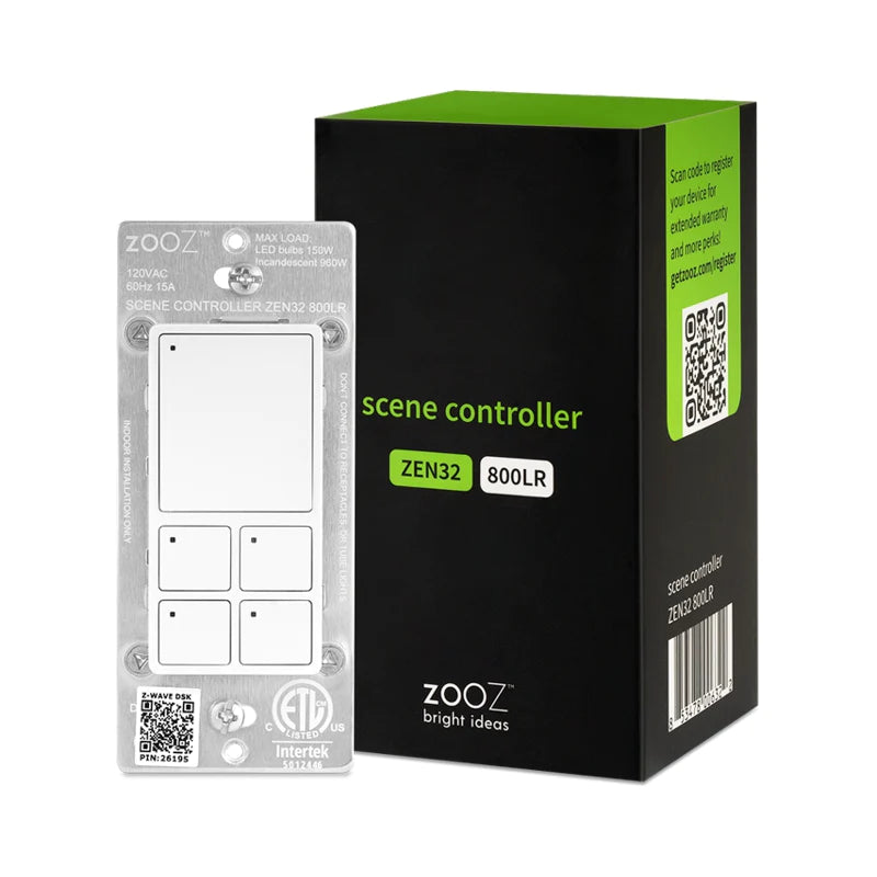 Zooz ZEN32 800LR Series Z-Wave Long Range Scene Controller Switch