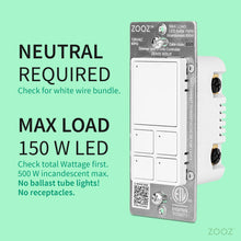 Load image into Gallery viewer, Zooz ZEN35 800LR Series Z-Wave Long Range Dimmer and Scene Controller
